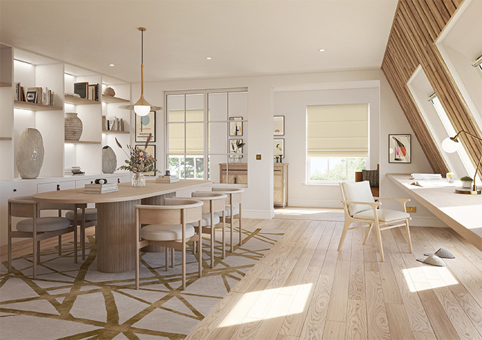 Ultra Luxe Velvet, Cream - Roman Blind - Image 6